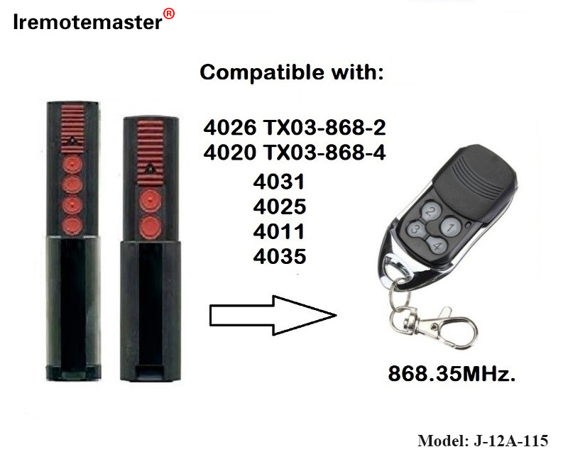 Za 4020 4026 TX03-868-4 daljinski upravljač 868 mhz TX03-8-4 Rolling Code