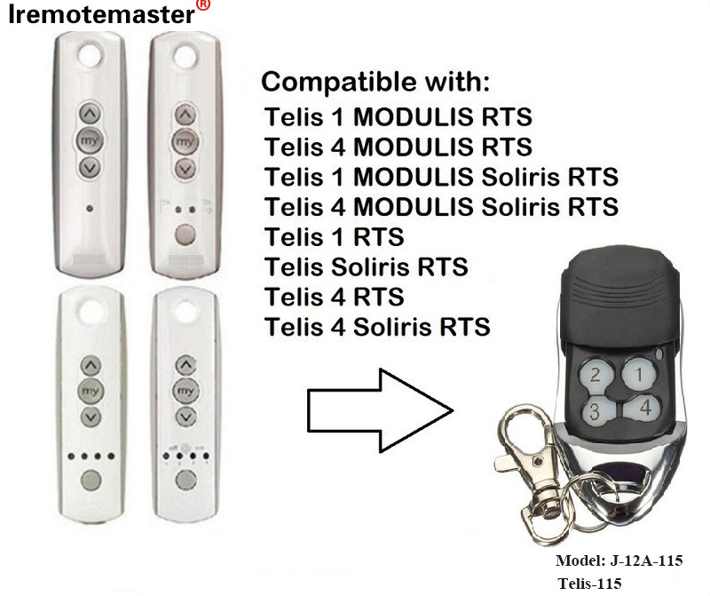 Za Telis 1 RTS Telis Soliris RTS 4 RTS Daljinski upravljač za garažna vrata 433,42MHz